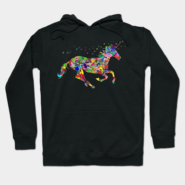 horse colorful, horse gift Hoodie by merysam